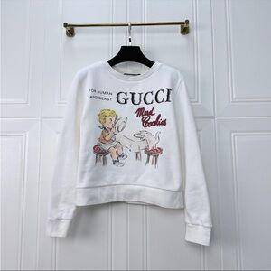Authentic Gucci White Sweatshirt with Vintage Graphic